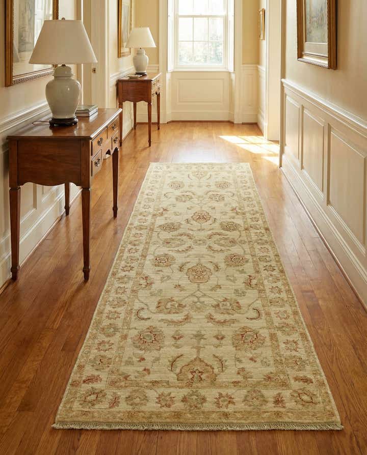 2' 6 x 6' 8 Hand Knotted Peshawar Ziegler Runner Rug