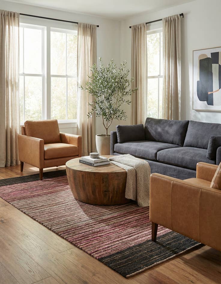 Detail image of 5' x 8'  Hand Knotted Modern Ziegler Rug