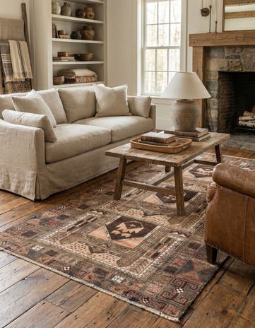 3' 5 x 6' 8 Hand Knotted Ultra Vintage Persian Wool Rug