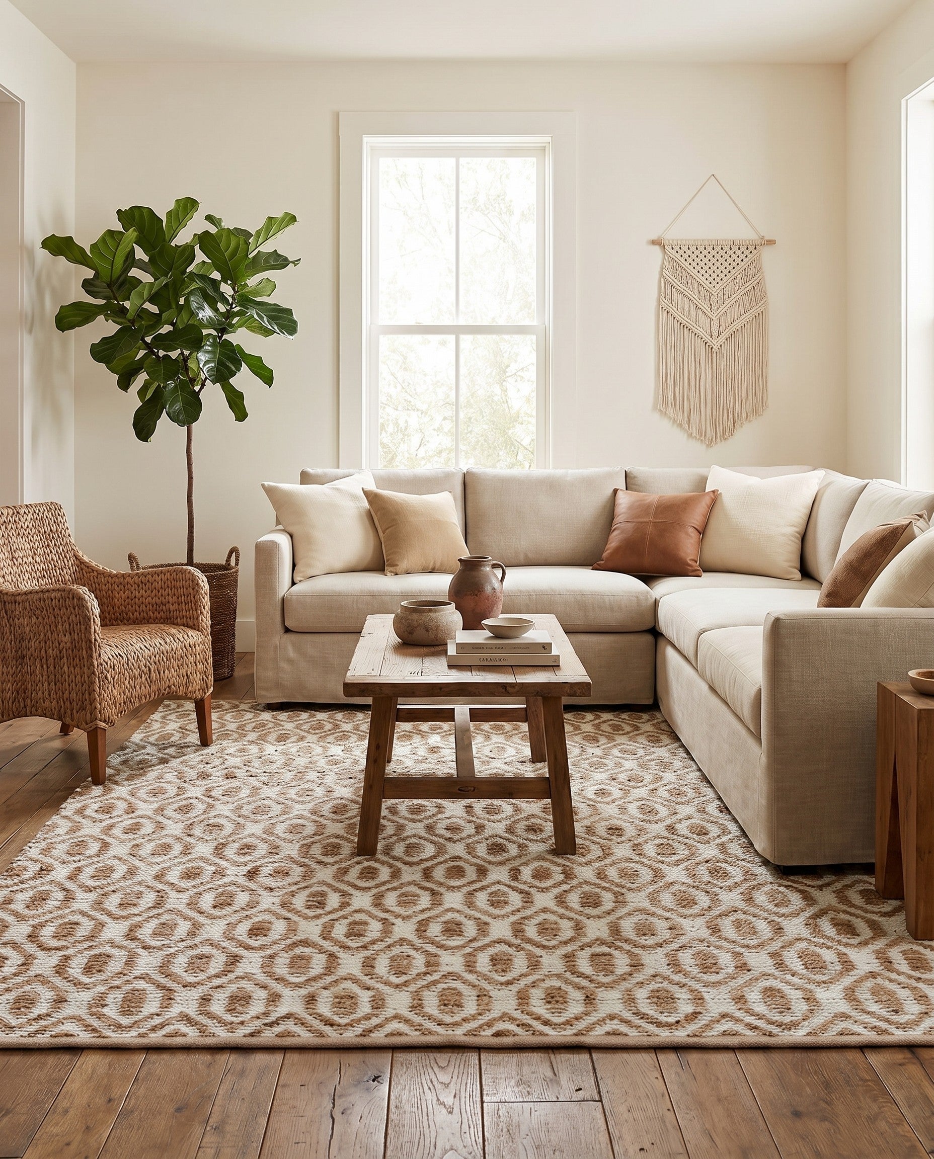 White Hand Woven Chindi Jute Rug