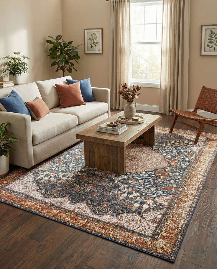 9' x 12' Easy-Clean Traditional Indoor / Outdoor Rug