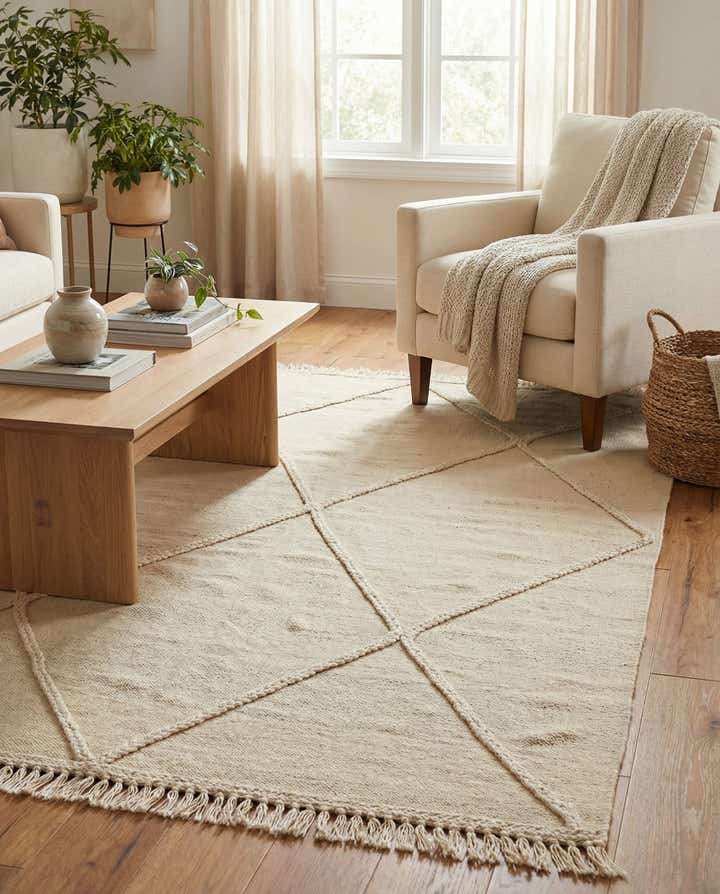 4' 1 x 5' 11 Hand Knotted Moroccan Wool Rug