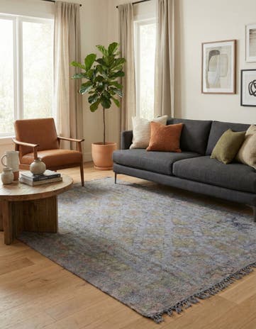 4' 3 x 6' 5 Hand Woven Kilim Modern Wool Rug