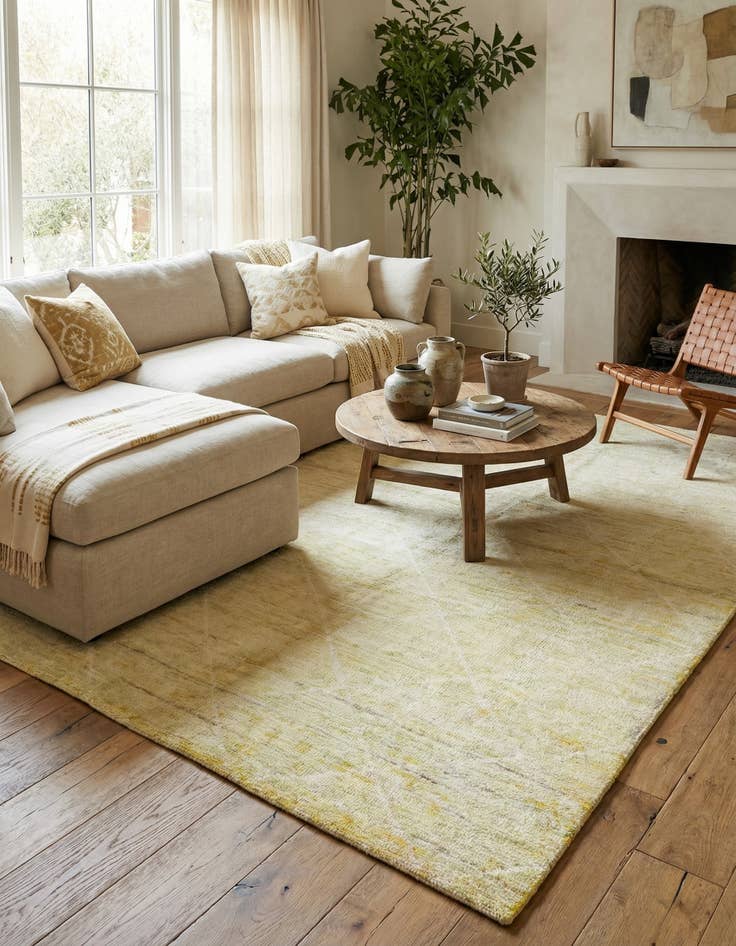 Detail image of 5' 7 x 8'  Hand Knotted Moroccan Wool Rug