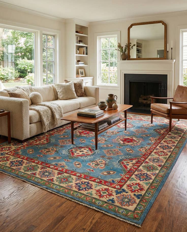 Detail image of 5' 7 x 7' 9 Hand Knotted Kazak Rug