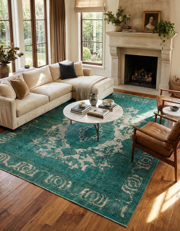 Detail image of 9' 6 x 12' 2  Hand Knotted Ultra Vintage Persian Wool Rug