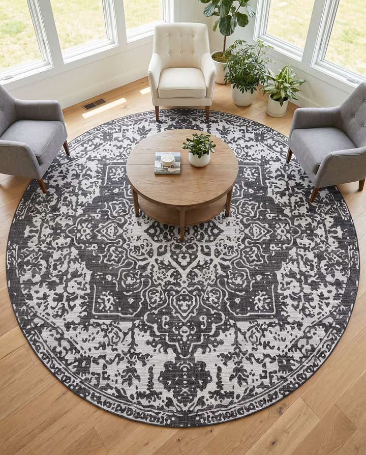 10' 8 x 10' 8 Easy-Clean Jill Zarin Dubai Indoor / Outdoor Round Rug