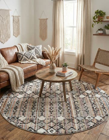 Rust Multi Cherokee Round Rug