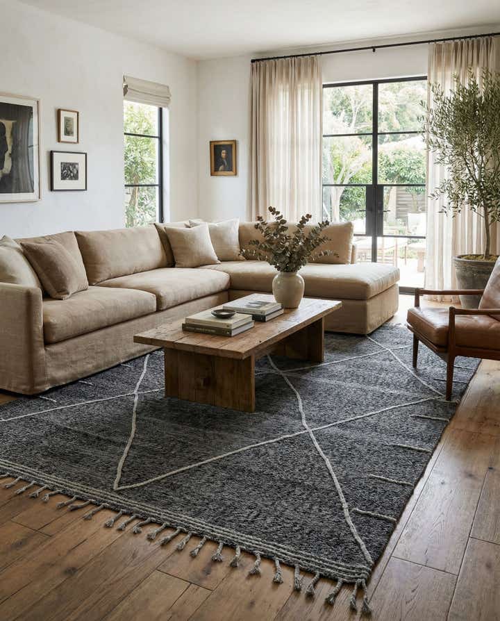 7' 2 x 11' 10 Hand Knotted Moroccan Wool Rug