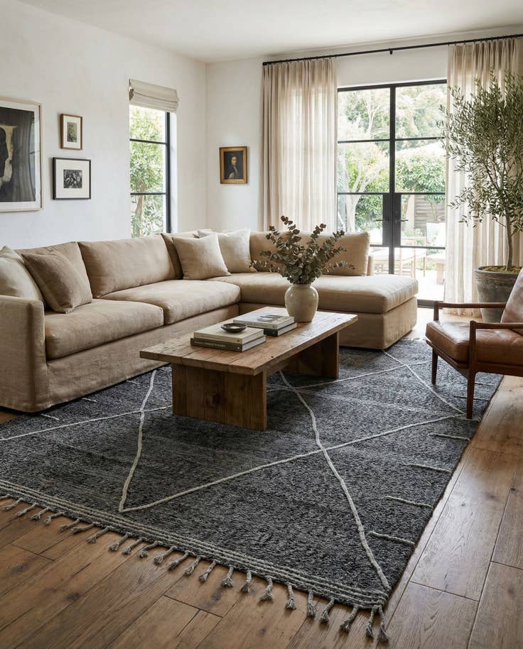 Detail image of 7' 2 x 11' 10 Hand Knotted Moroccan Wool Rug