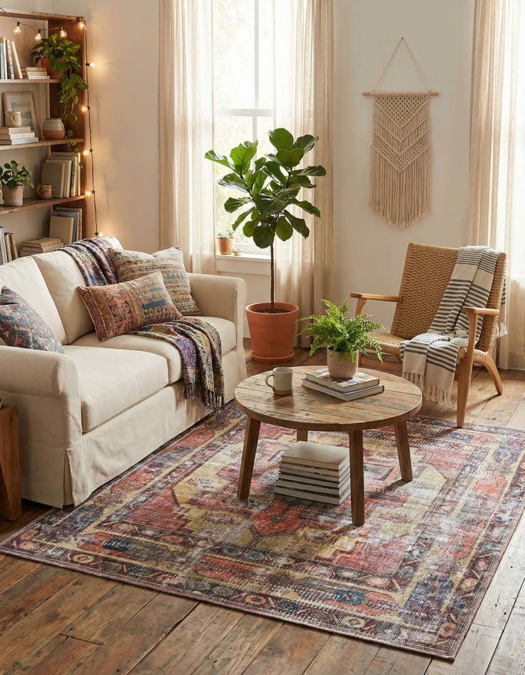 Detail image of 5' 3 x 5' 3  Washable Maahru Square Rug