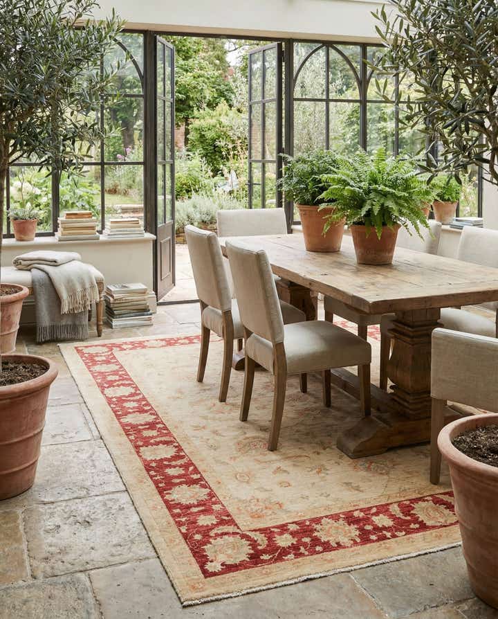 6' 9 x 9' 8 Hand Knotted Peshawar Ziegler Rug