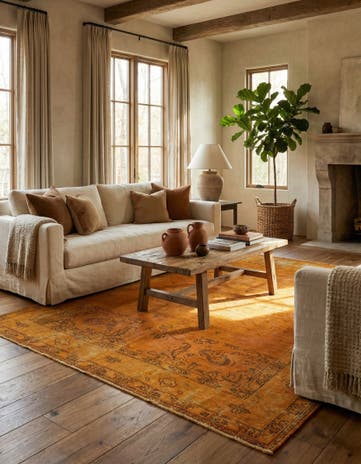 6' 4 x 9' Hand Knotted Ultra Vintage Persian Wool Rug