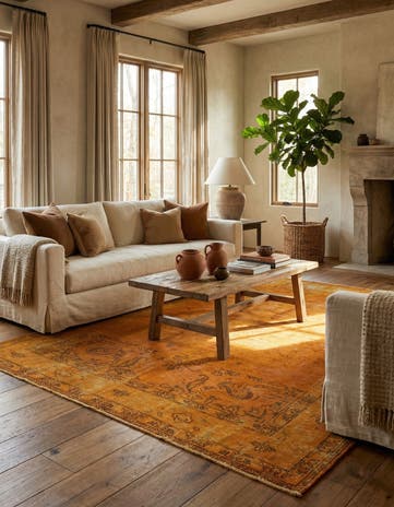 6' 4 x 9' Hand Knotted Ultra Vintage Persian Wool Rug