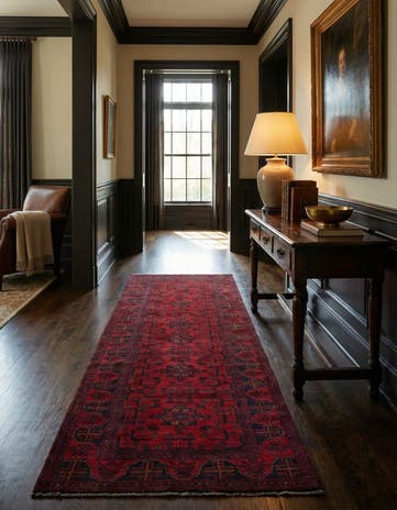 2' 9 x 9' 4 Hand Knotted Khal Mohammadi Wool Runner Rug