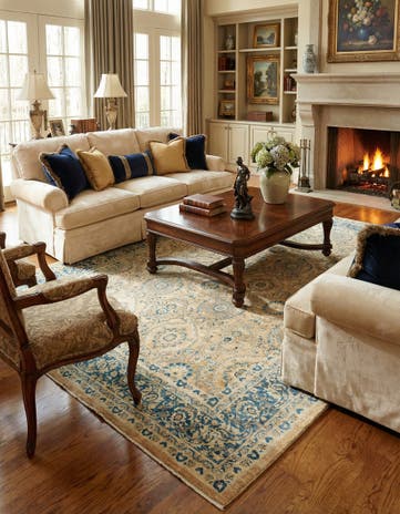 10' x 13' 6 Hand Knotted Peshawar Ziegler Rug