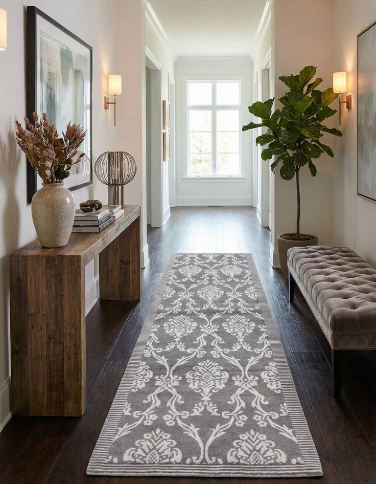 Detail image of 2' 11 x 10'  Hand Knotted Darya Wool Runner Rug