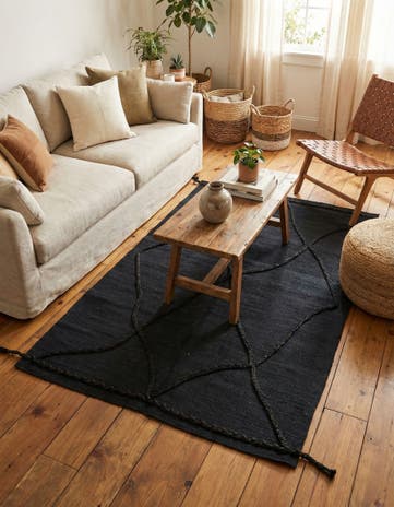 3' 5 x 5' Hand Knotted Moroccan Wool Rug