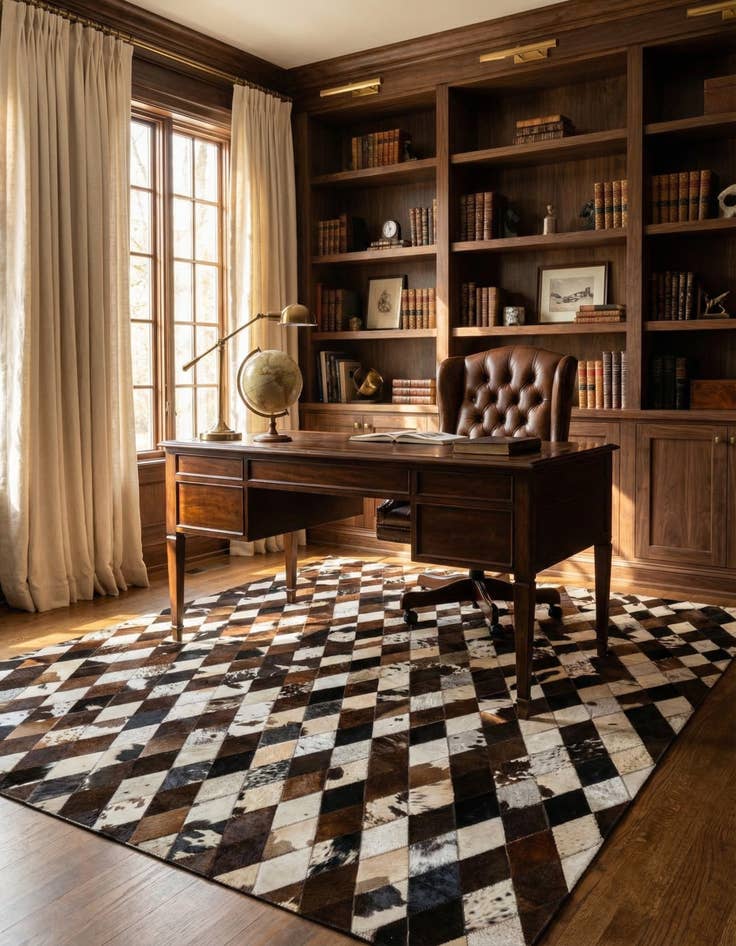 Detail image of 5' 10 x 8' 1 Cowhide - Patchwork Rug