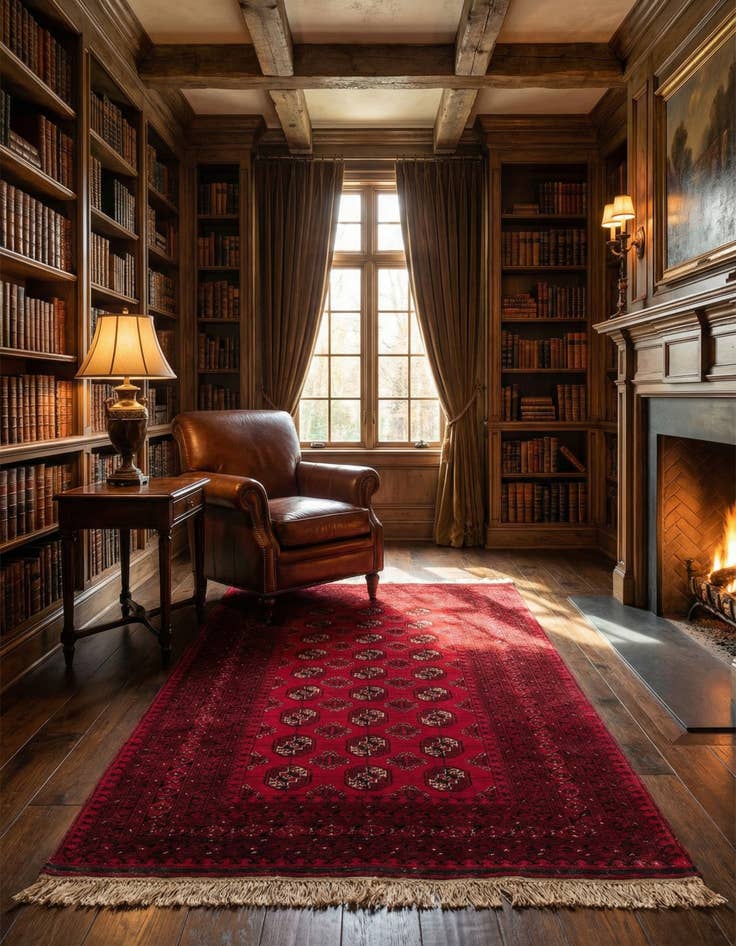 Detail image of 4' 2 x 6' 10  Hand Knotted Afghan Akhche Wool Rug