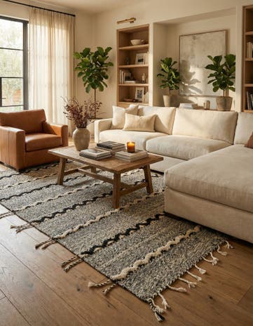 6' 5 x 10' Hand Knotted Moroccan Wool Rug