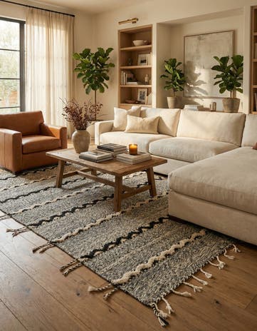 6' 5 x 10' Hand Knotted Moroccan Wool Rug