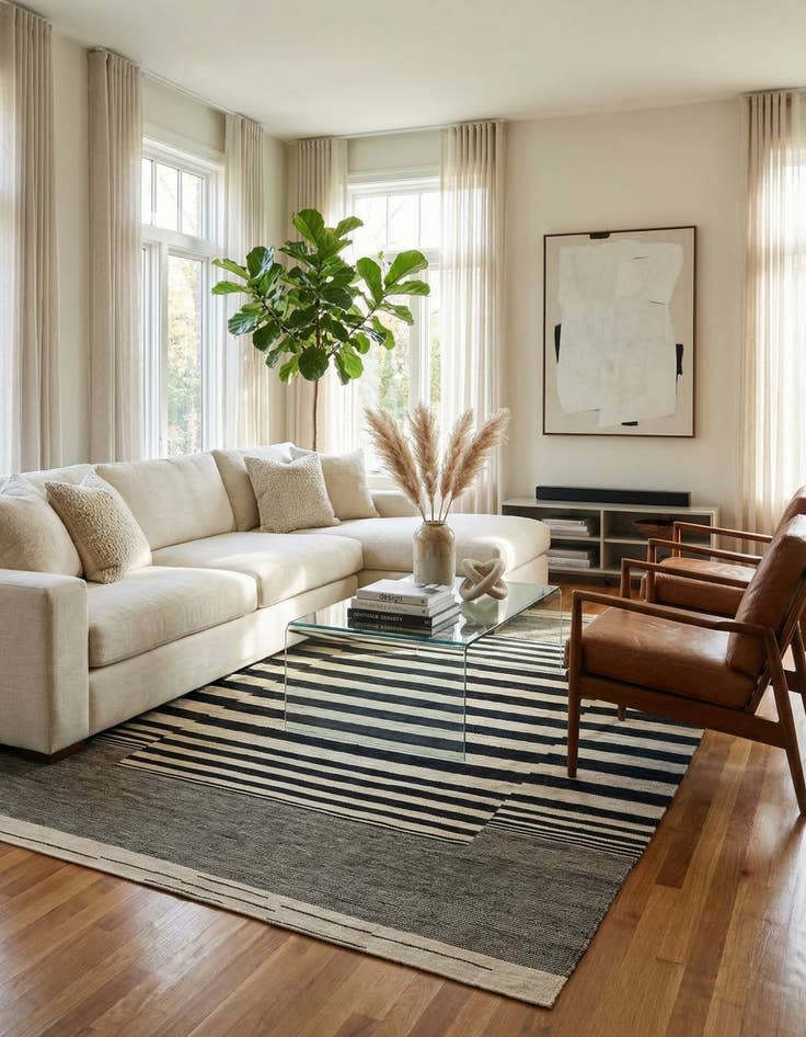 Detail image of 5' 7 x 7' 9  Hand Woven Kilim Modern Wool Rug