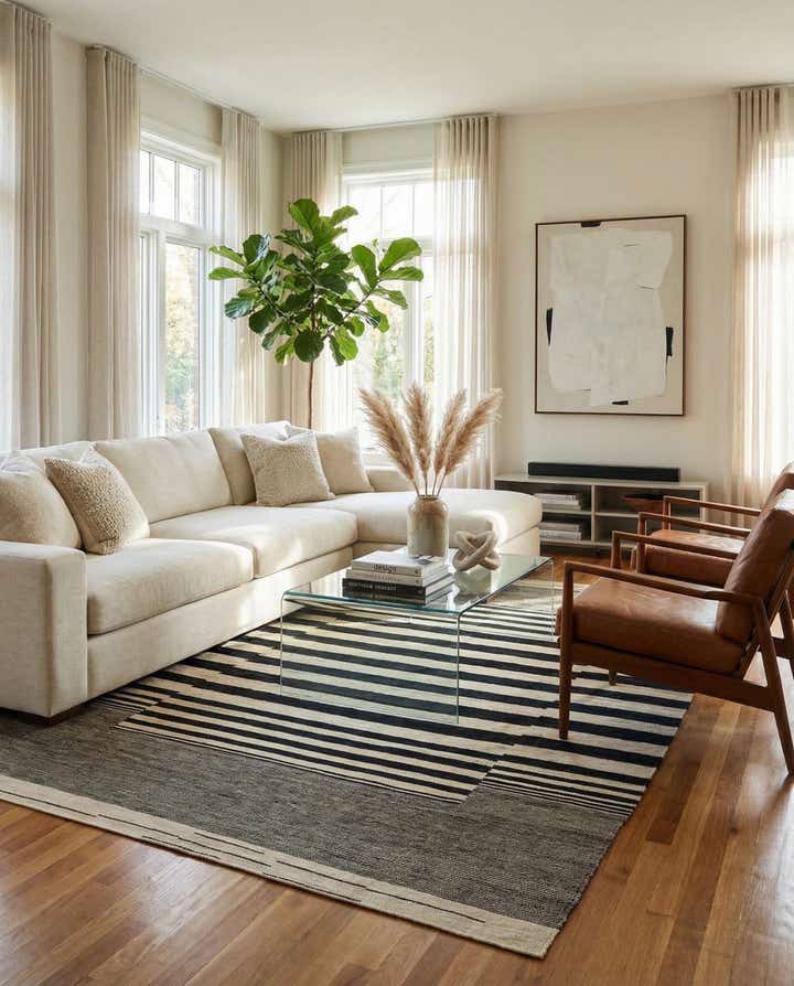 5' 7 x 7' 9 Hand Woven Kilim Modern Wool Rug