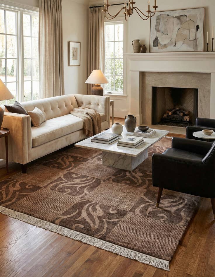 Detail image of  6' 8 x 9' 9  Hand Knotted Darya Wool Rug