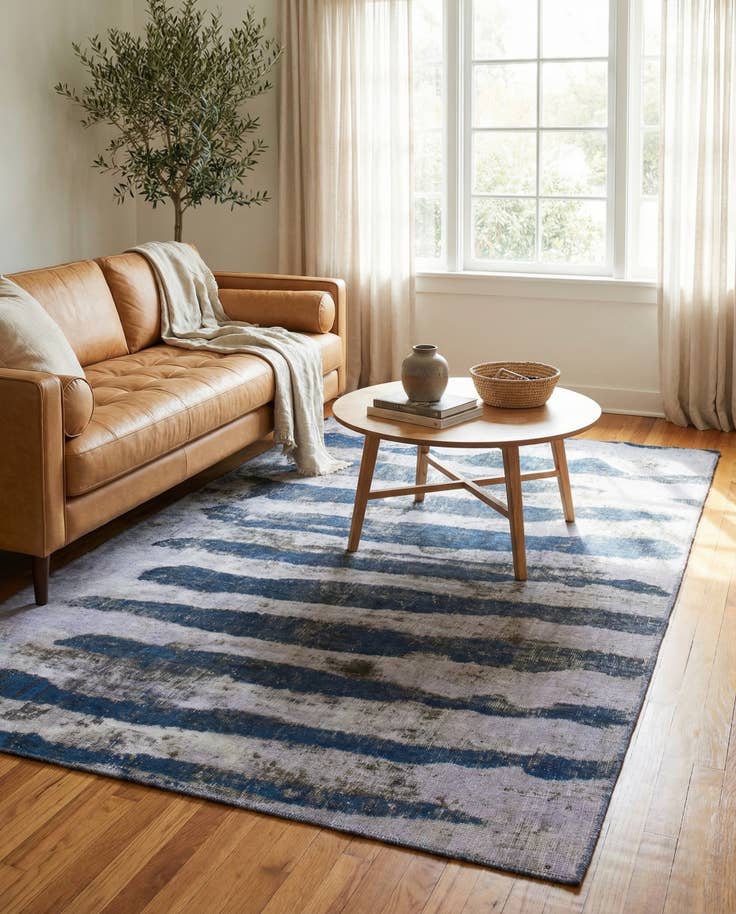 Detail image of 4' 9 x 8' Hand Knotted Ultra Vintage Persian Wool Rug