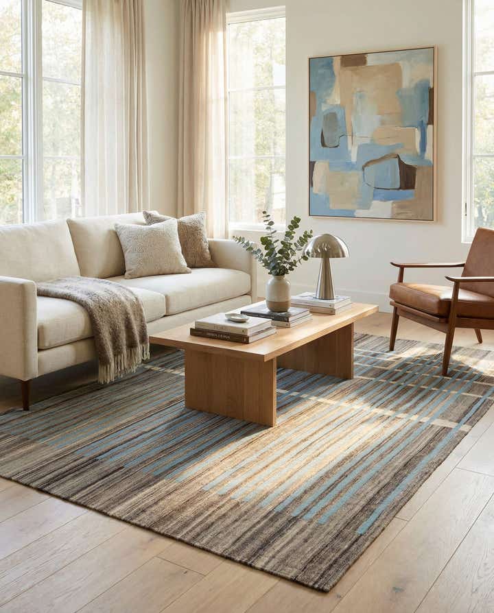 5' 8 x 8' Hand Woven Kilim Modern Wool Rug