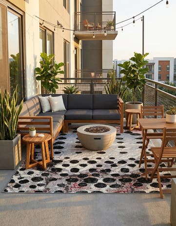 7' 10 x 10' Easy-Clean Modern Indoor / Outdoor Rug