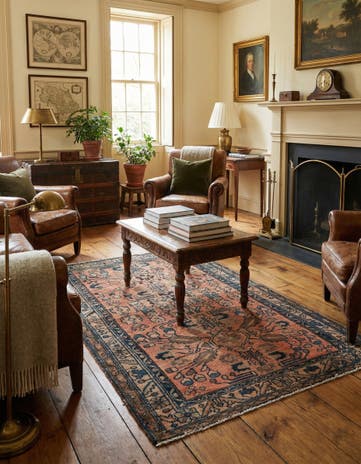 3' 9 x 6' 5 Hand Knotted Ultra Vintage Persian Wool Rug