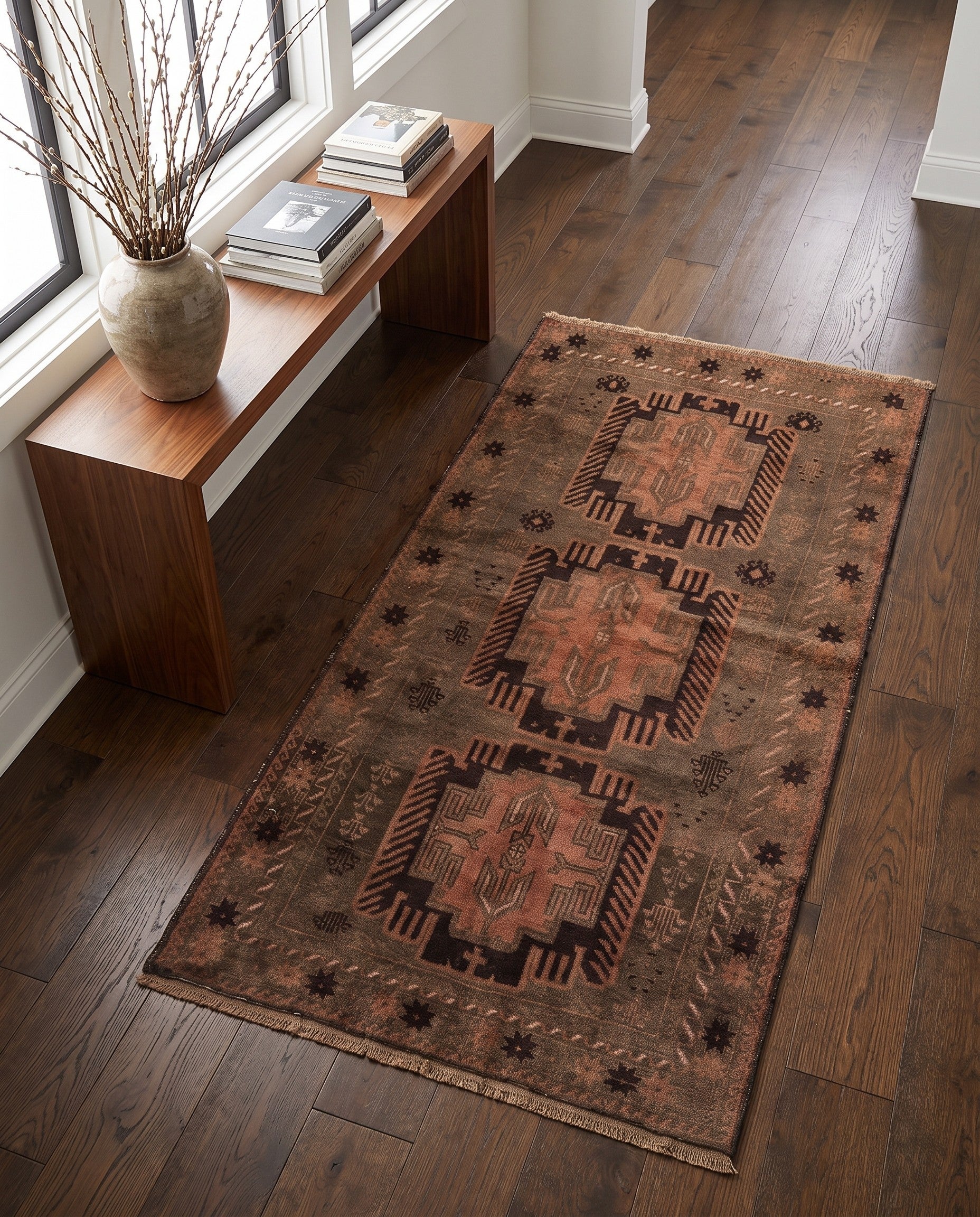 3' 7 x 6' 9 Hand Knotted Ultra Vintage Persian Wool Rug