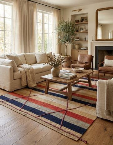 7' 2 x 11' 4 Hand Knotted Moroccan Wool Rug