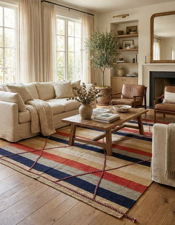 7' 2 x 11' 4 Hand Knotted Moroccan Wool Rug