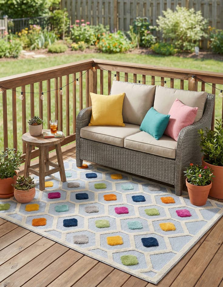 Detail image of 5' 3 x 8'  Washable Aruba Indoor / Outdoor Rug