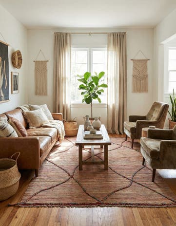 5' 6 x 7' 4 Hand Knotted Moroccan Wool Rug