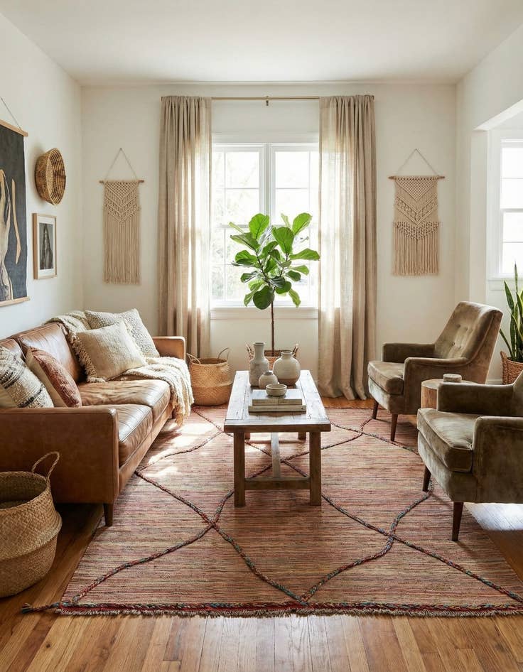 Detail image of 5' 6 x 7' 4  Hand Knotted Moroccan Wool Rug