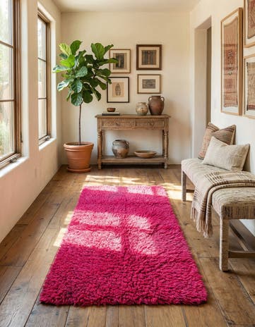 3' 1 x 6' Hand Knotted Moroccan Wool Runner Rug
