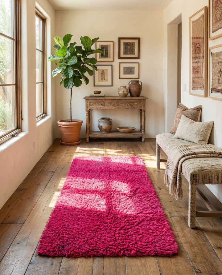 3' 1 x 6' Hand Knotted Moroccan Wool Runner Rug