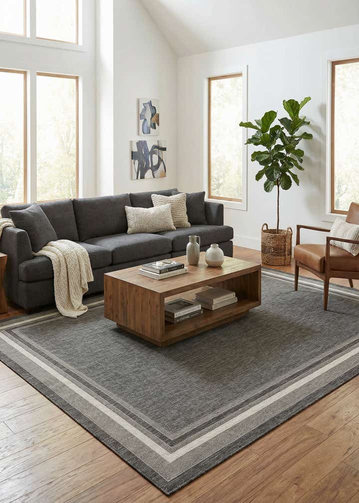 10' x 14' Easy-Clean Border Indoor / Outdoor Rug