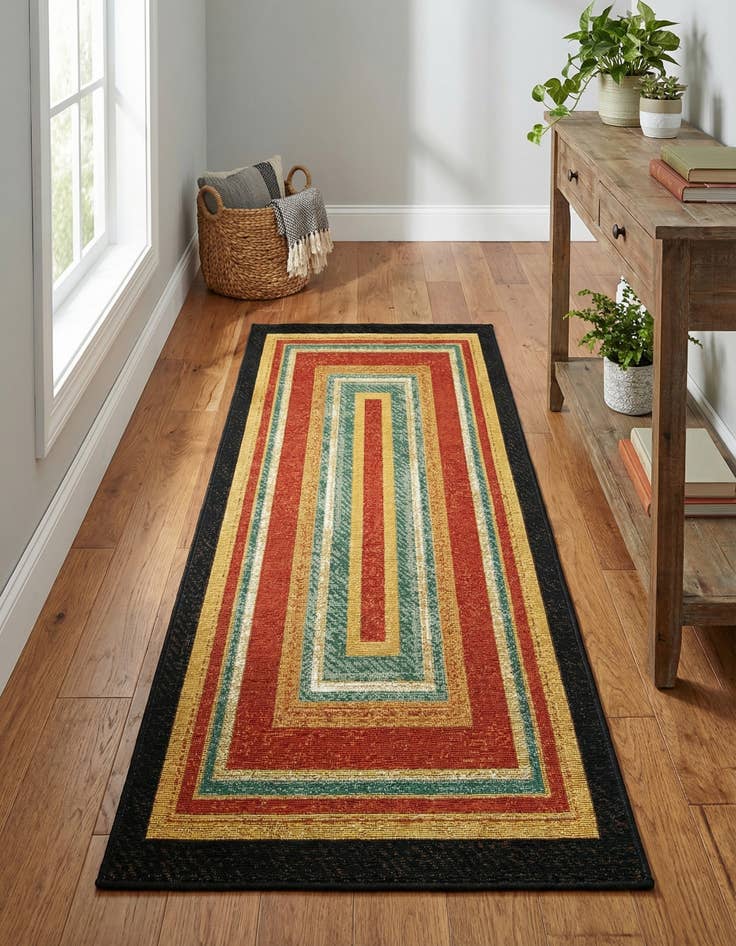 Detail image of 2' x 5' Easy-Clean Modern Indoor / Outdoor Runner Rug