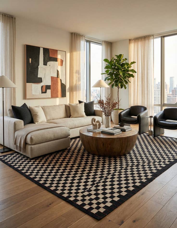 Detail image of 8' 5 x 11' 2  Hand Woven Kilim Modern Wool Rug