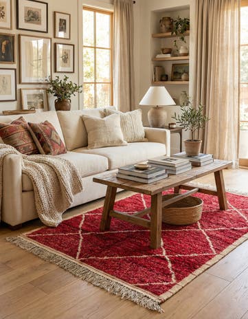 4' 1 x 6' 7 Hand Knotted Moroccan Wool Rug