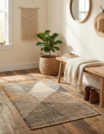 2' x 3' 1 Hand Woven Kilim Jute Rug