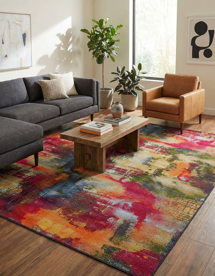 Detail image of 8' x 11' 4 Easy-Clean Modern Indoor / Outdoor Rug