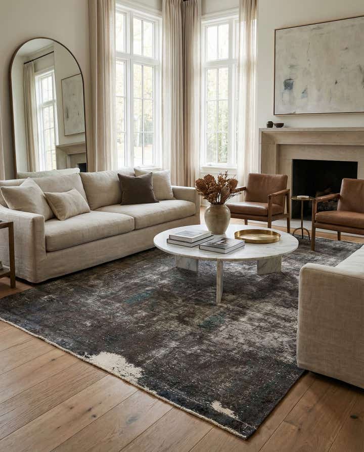 4' 9 x 8' 1 Hand Knotted Ultra Vintage Persian Wool Rug