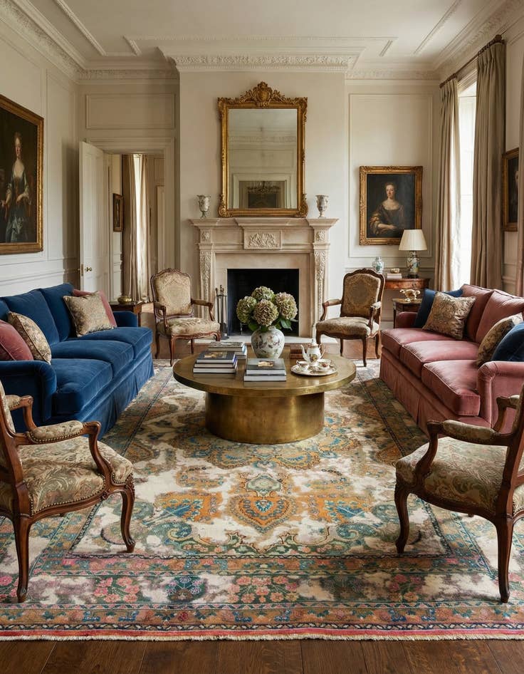 Detail image of 6' x 9' 4  Hand Knotted Vintage Royal Persian Wool Rug