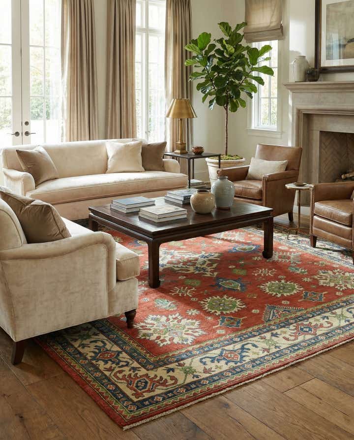 6' 1 x 9' 10 Hand Knotted Kazak Rug